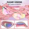 ProudDemon Swimming Goggles with Adjustable Strap, Tinted Lenses, Black/White (Pink