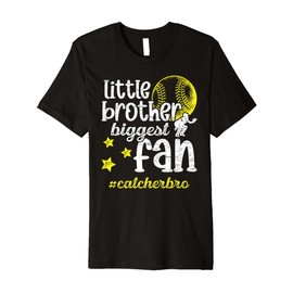 Little Brother Softball Catcher Brother Softball Catcher Bro Premium T-Shirt