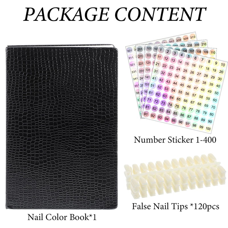 Professional 308 Nail Color Chart Book with 120 Pcs False