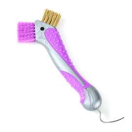 Hoof Pick for Horses with Brush, 2-in-1 Hoof Pick with Brass Wire & Plastic Brush, Non-Slip TPR Handle, Professional Tool for Hoof Care