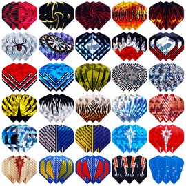 Deetenks 90PCS Dart Flights 30 Sets Durable Standard Reflect Dart Flights Replacement Feather Tail Wing for Soft Tip Steel Tip Darts