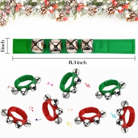 YoleShy 20 PCS Jingle Bells Instrument, Wrist Bells Hand Jingle Bells, Music Bells Instrument Jingle Bell Bracelet, Ankle Bells Percussion Party Favors, Large Jingle Bells (Red & Green)