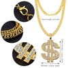 MEDOJO 80 90s Hip Hop Costume Outfit Kit Fake Golden