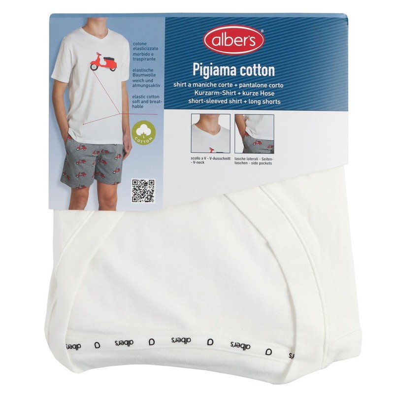 alber's Mens Summer Pyjamas 2 Piece Set Short Sleeve Top