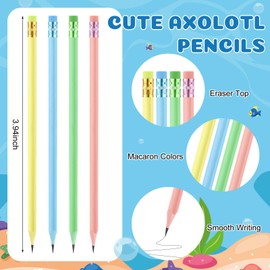 Giegxin 48 Pcs Axolotl Party Favors Small Spiral Notebooks and Pencils Axolotl Gift Set Cute Mini Notepad with Pencil Birthday Party Favors Goodie Bags Stuffers Prizes Reward