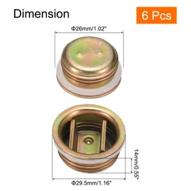 QUARKZMAN Pack of 6 Barrel Bung 2 Inch Steel Lid, Barrel Lid, Gold Piling Plug, Spund Lid with Plating Coating for 55 Gallon Gas Tank