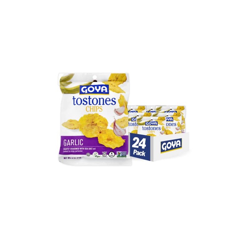 Goya Tostones Chips, Garlic, 2 Ounce (Pack of 24) -