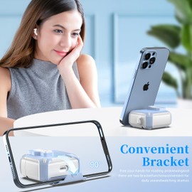 MHYALUDO for AirPods 3rd Generation Case Cover, Compatible with Magsafe, Magnetic Automatic Lock, Charging Port Dust-Proof & Stand Design with Cleaning Kit, Snow White/Sky Blue