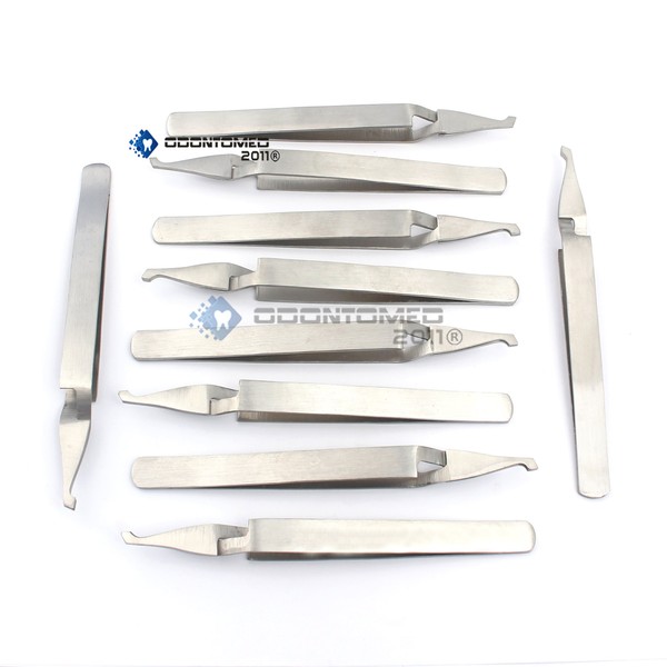 OdontoMed2011® 10 Pieces Reverse Action Tweezer Dental De Bonding Anterior Bracket Placement Forcep Pliers Orthodontics Instruments ODM 'Medium'