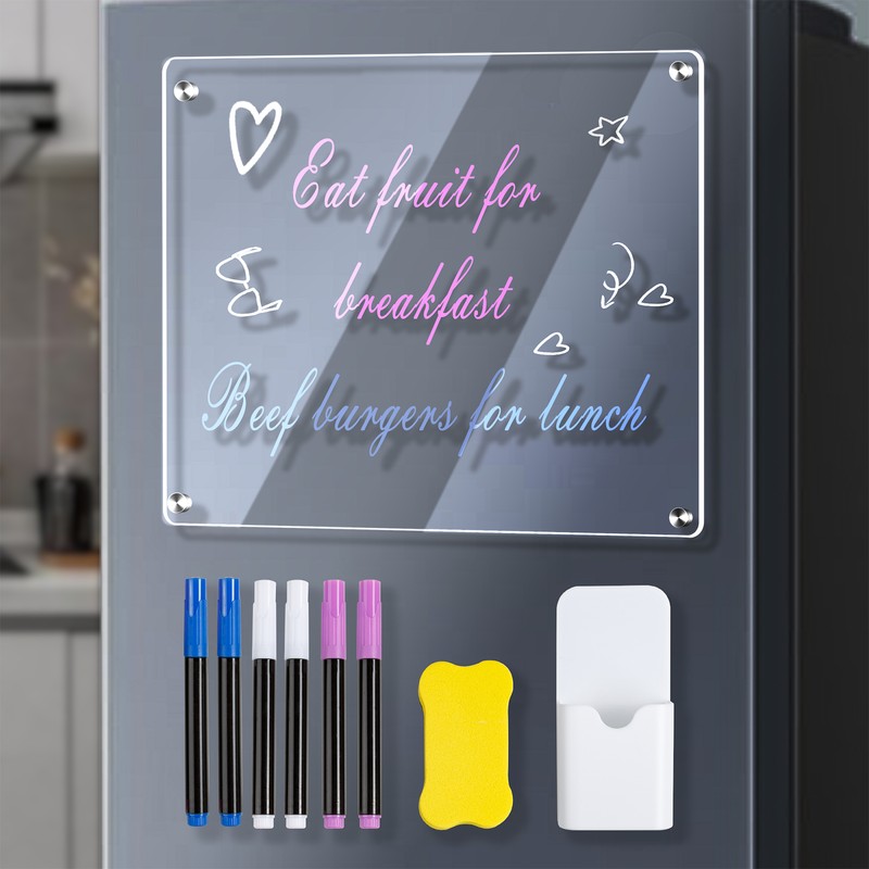 Clear Acrylic Magnetic Monthly and Weekly Planning Board for Fridge