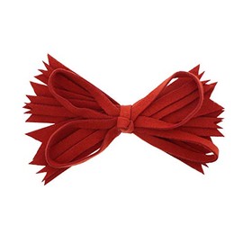 Felt & Wool Strips Hair Bow Clip For Girls Large Rust