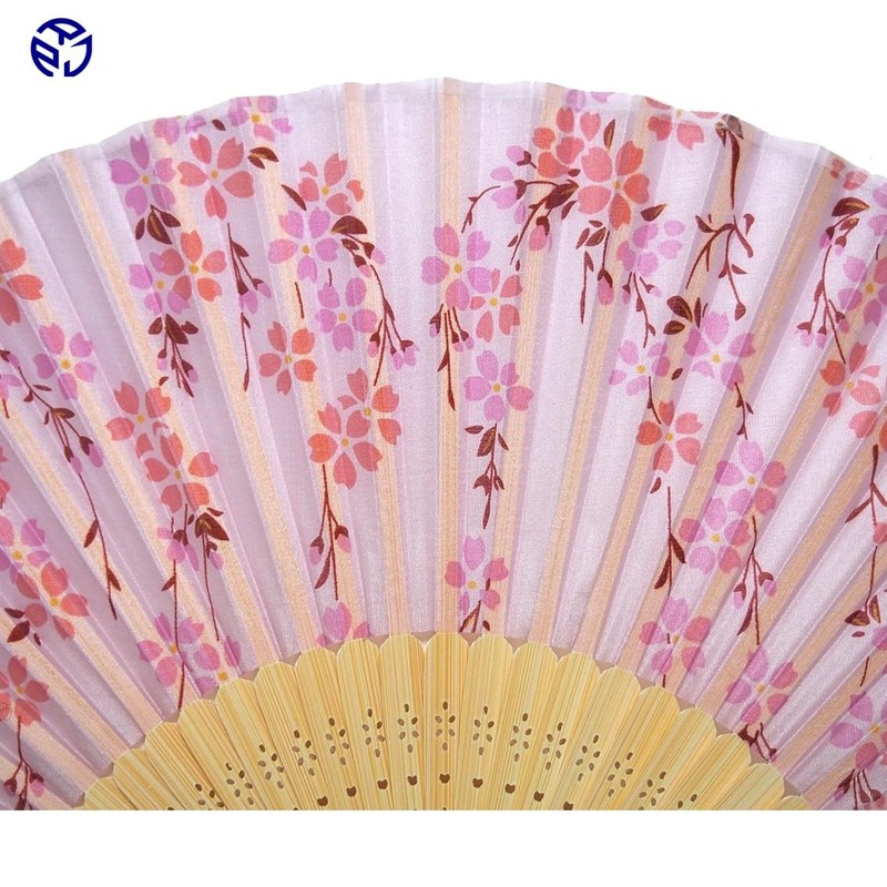 Asahi-Oh Fan - Flowing Cherry Blossom (Blue) 21cm 30-section Women's