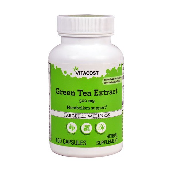 Vitacost Green Tea Extract - Standardized - 500 mg - 100 Capsules