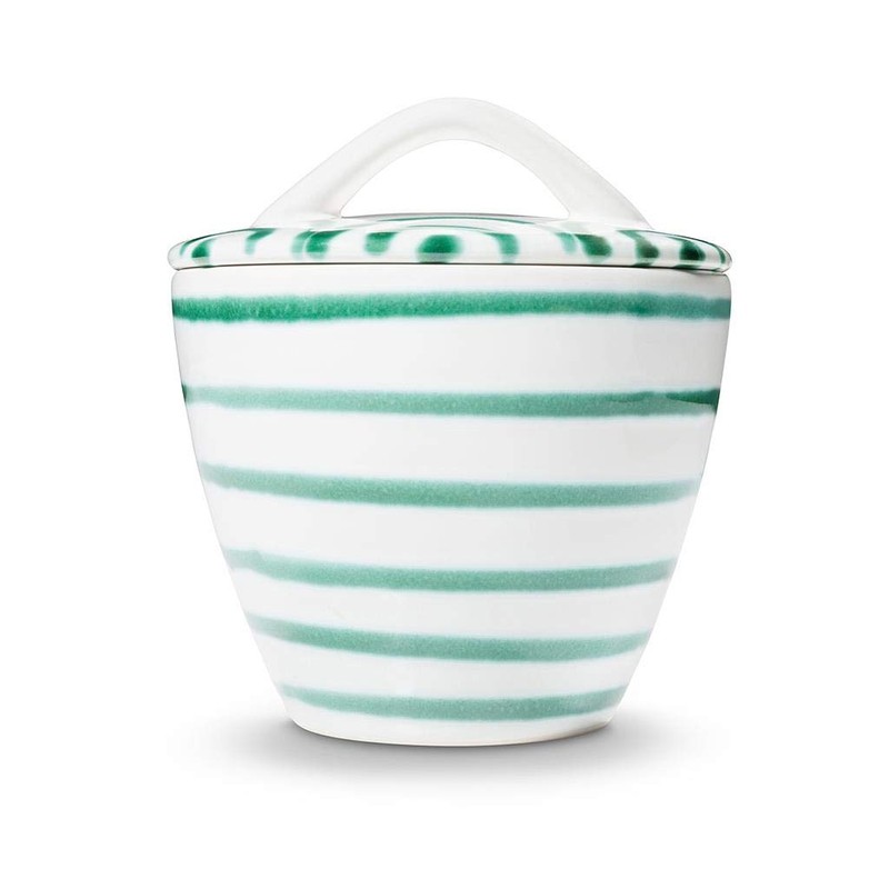 GMUNDNER KERAMIK Manufaktur 0100DZGO09 Grüngeflammt Gourmet Sugar Bowl Diameter 9
