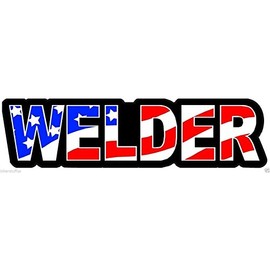 Welder American Flag Helmet Sticker