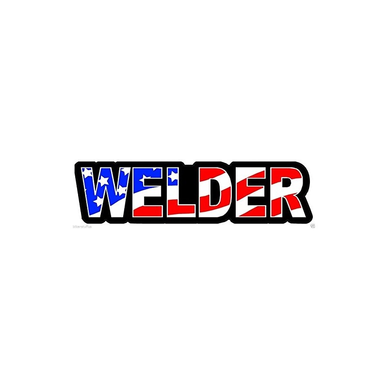 Welder American Flag Helmet Sticker