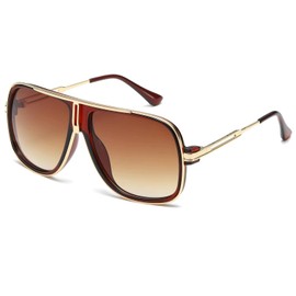 AEVOGUE Sunglasses For Men Goggle Alloy Big Frame Metal Punk Style Shield AE0336