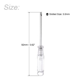 uxcell Mini Slotted Screwdriver, 3.0mm Flat Head with Clear Handle for Small Appliances, 10 Pcs
