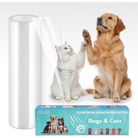 Door Protector from Dog Scratching – Transparent Dog Scratch Guard for Doors & Furniture, No-Residue Pet Door Scratch Protector for Dogs & Cats, Scratch Guard for Doors (79" x 8.2")