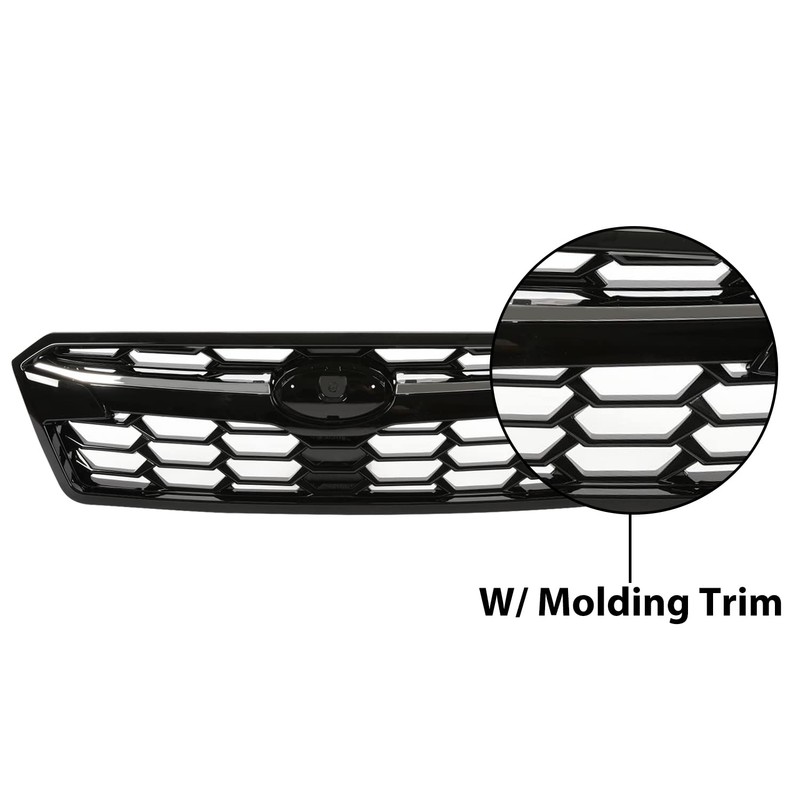 HECASA Grille With Molding Trim Compatible with 2018-2020 Subaru Crosstrek