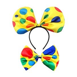CVDYWDJIE 1 Clown Headband and 1 Clown Bow Tie Cosplay Accessories Party Dress Up Props Performance Costume Accessories