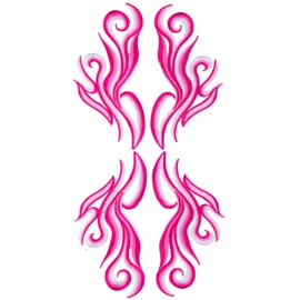 2 Pairs Flame Iron Patches,Tribal Embroidery Cloth Patches for Clothing Repair,Fire Large Iron on Patches for Jeans Hat Dress Pant Outfit Embellishment (Hot Pink)