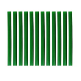 HUIHUIBAO 12 PCS Colored Hot Glue Sticks, Mini Hot Melt Adhesive Glue Stick for DIY Art Craft, 7 x 100mm, Green