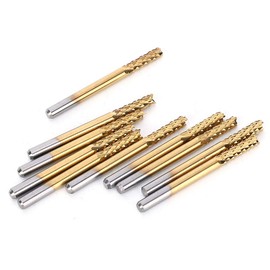 10 Pieces 3.175 mm Carbide Milling Cutter End Mill 1/8 Inch Shank Titanium Coated CNC PCB Engraving Cutter Bit