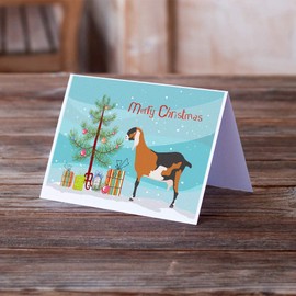 Caroline's Treasures BB9250GCA7P Anglo-nubian Nubian Goat Christmas Greeting Cards and Envelopes Pack of 8 A7 Size 5x7 inch Blank Note Cards, 7 x 5, multicolor