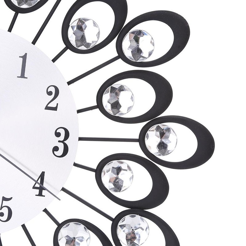 European Style Flower Clock Iron Art Battery Operated Mute Easy