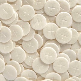 Altar Bread 1 1/8" White Cross Design 300 Communion Hosts