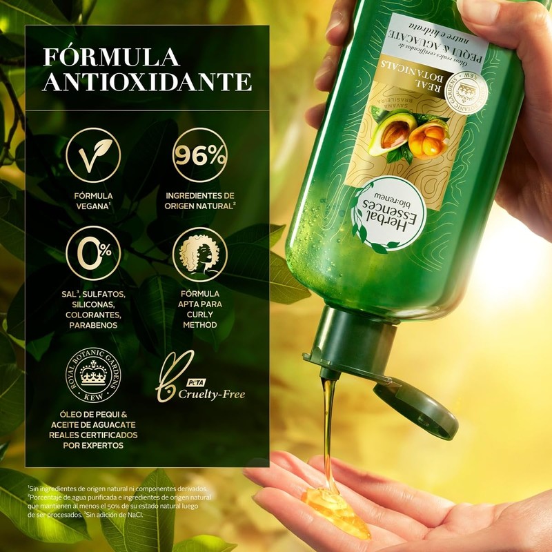 HERBAL ESSENCES Bio:Renew, Shampoo sin sulfatos ni parabenos para cabello