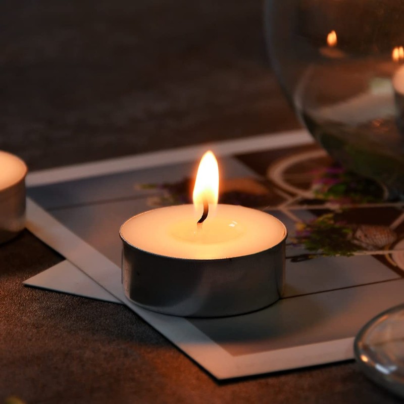 DEYBBY Natural Soy Wax Tealight Candles Bulk,100 Pack UnScented Tea