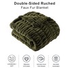 BATTILO HOME Olive Green Faux Fur Throw Blanket for Bed,