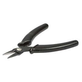 The Beadsmith Hi-Tech Chain Nose Pliers, 5.5 inches (140mm) with high Carbon Steel Head, Black Comfort Grip Handle with Spring, Tool for Jewelry Making, Electronics or Micro Mechanics