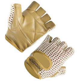 AERO|TECH|DESIGNS | Crochet Cycling Gloves | Natural Leather Padded Palms | 3X-Large | Beige
