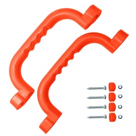 OTITU Grab Handles for Play Facilities Handles Set of 2 - Climbing Frames Handles Children's Playground Non-Slip Playhouses Stilt Houses - Handle Set 240 x 75 mm Handle Play Systems Orange