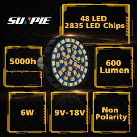 SUNPIE Motorcycle LED Turn Signal Lights 1157 Bullet Style Front Blinker LED Lights Compatible for Touring Dyna Softail Sportster Street Glide Road Glide Iron 883, White and Amber