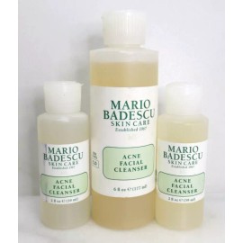 MARIO BADESCU SKIN CARE ACNE FACIAL CLEANSER 6 OZ & 2 OZ (2) - 3PCS SET