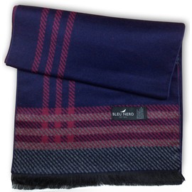 Livativ Bleu Nero Luxurious Winter Scarf for Men and Women – Large Selection of Unique Design Scarves – Super Soft Premium Cashmere Feel Navy Burgundy Grey Plaid