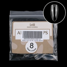 Elvia Almond Tip No. 8, 100 pieces, clear / 엘비아 아몬드팁 8호, 100개, 클리어