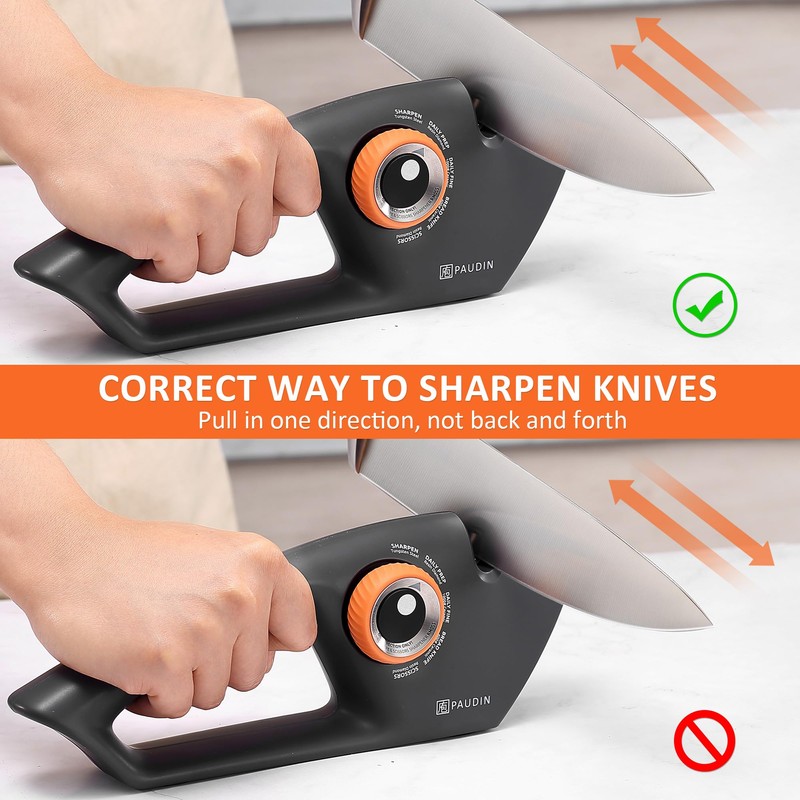 PAUDIN Knife Sharpener, Kitchen Knife Sharpener, 5 Stage Knife Sharpeners