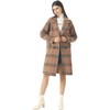 CHARTOU Women's Winter Oversize Lapel Collar Woolen Plaid Double Breasted