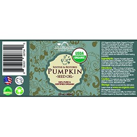 US Organic_Aceite de Semillas de Calabaza, Certificado Orgánico por USDA, 100% Puro y Natural, Prensado en Frío, Virgen, Sin Refinar, Botella de Vidri
