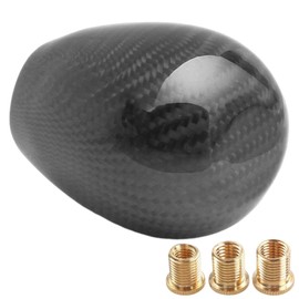 GSTP Universal Real Carbon Fiber Shift Knob Gear Shift Knob with 3 Adapters Compatible with Most Manual Vehicles Black