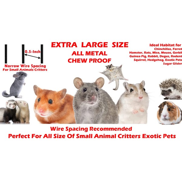 Large Wrought Iron 4 Levels Ferret Chinchilla Sugar Glider Small