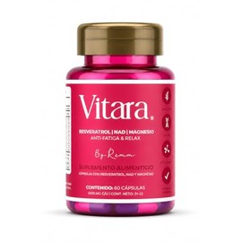 Vitara | Resveratrol, NAD+ y Magnesio | Anti-Fatiga & Relax, 60 Cápsulas, Sin Gluten. Suplemento Alimenticio (1 Frasco)
