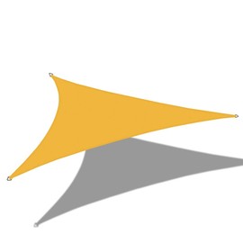 Alion Home 9' x 9' x 12.7' Right Triangle PU Waterproof Woven Sun Shade Sail Custom (1, Mango Yellow)