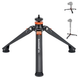 Koolehaoda Mini Tripod Base for Monopod Aluminum Table Tripod with Three Feet, Universal Tripod Support with 1/4"-3/8" Thread Mount for DSLR Cameras, Monopod, Tripod, Photography Stick