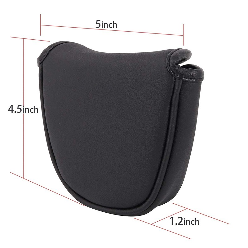 Golf Head Cover Mallet Square Magnetic PU Leather Putter Cover